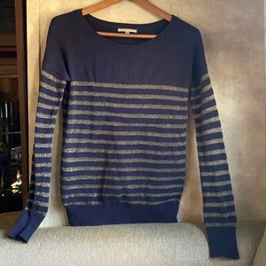Gap sweater, size small ladies. Deep blue color with metallic decorative stripes